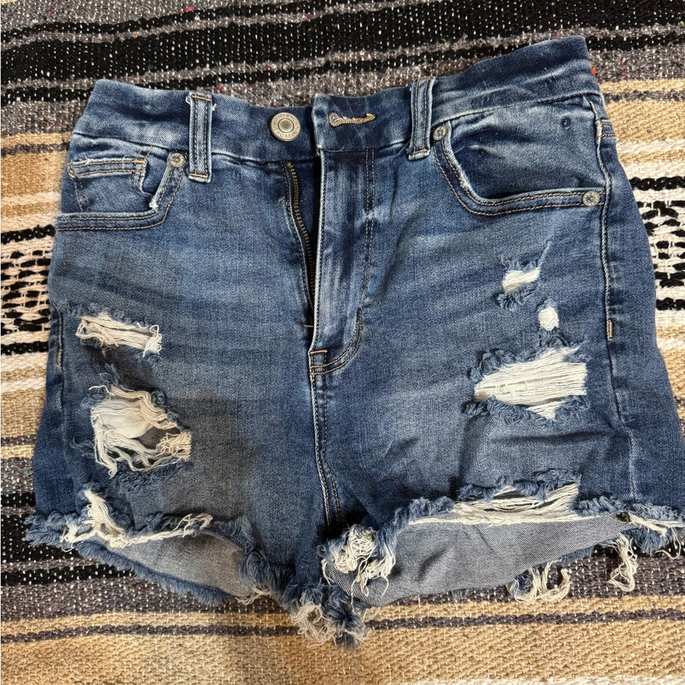 Distressed Denim Shorts